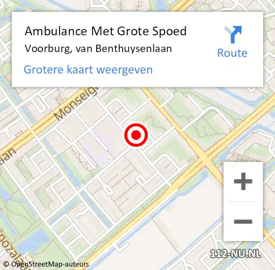 Locatie op kaart van de 112 melding: Ambulance Met Grote Spoed Naar Voorburg, van Benthuysenlaan op 22 juni 2021 15:10