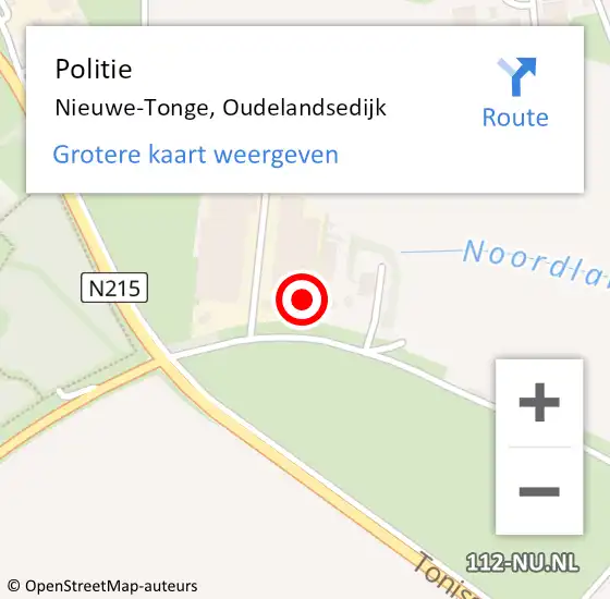 Locatie op kaart van de 112 melding: Politie Nieuwe-Tonge, Oudelandsedijk op 22 juni 2021 15:34