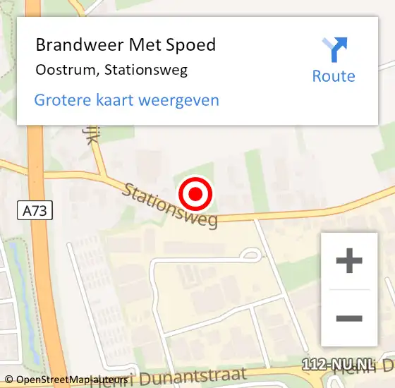 Locatie op kaart van de 112 melding: Brandweer Met Spoed Naar Oostrum, Stationsweg op 22 juni 2021 15:37