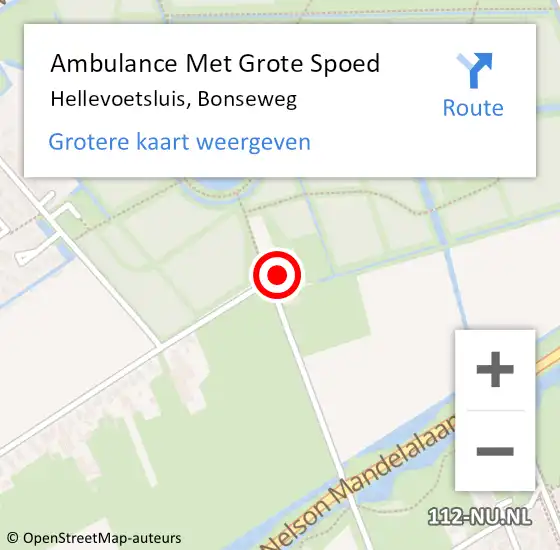 Locatie op kaart van de 112 melding: Ambulance Met Grote Spoed Naar Hellevoetsluis, Bonseweg op 22 juni 2021 15:37