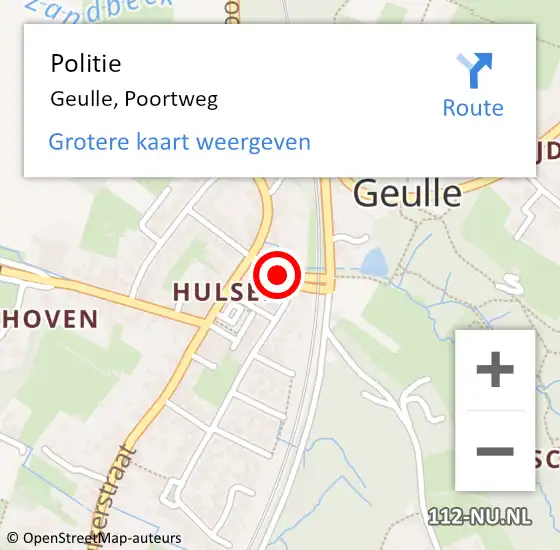 Locatie op kaart van de 112 melding: Politie Geulle, Poortweg op 22 juni 2021 16:23