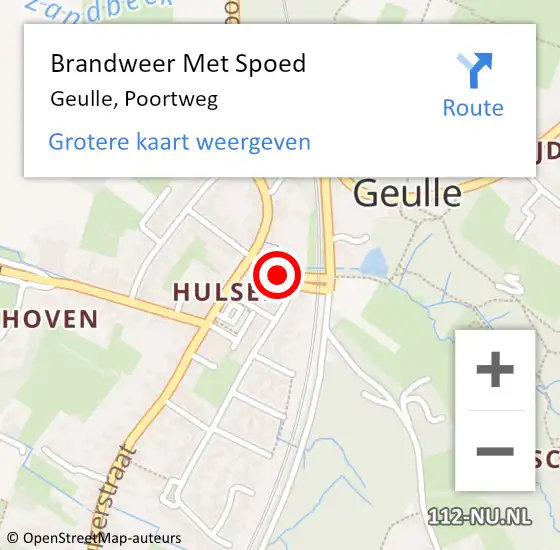 Locatie op kaart van de 112 melding: Brandweer Met Spoed Naar Geulle, Poortweg op 22 juni 2021 16:27