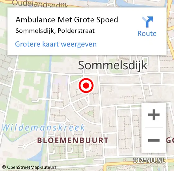 Locatie op kaart van de 112 melding: Ambulance Met Grote Spoed Naar Sommelsdijk, Polderstraat op 22 juni 2021 16:59