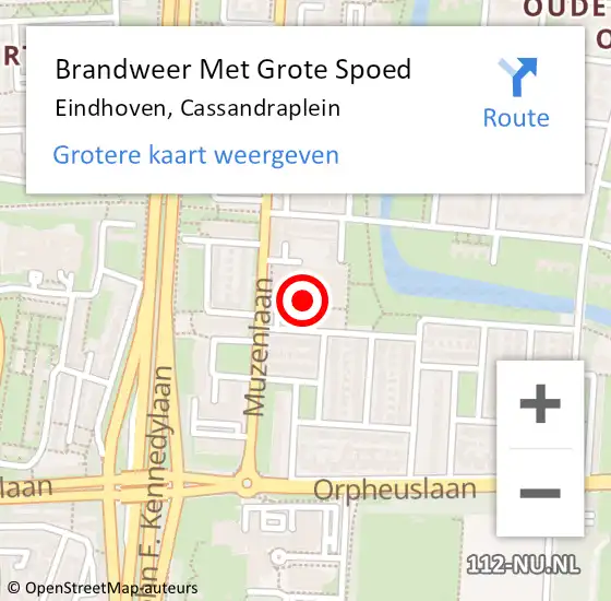 Locatie op kaart van de 112 melding: Brandweer Met Grote Spoed Naar Eindhoven, Cassandraplein op 22 juni 2021 17:21