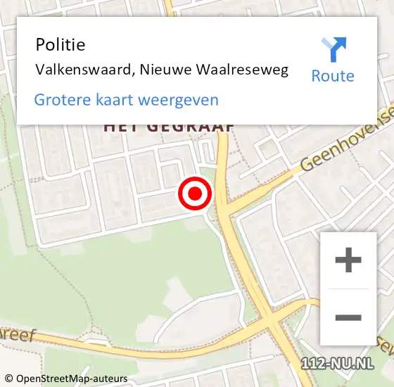 Locatie op kaart van de 112 melding: Politie Valkenswaard, Nieuwe Waalreseweg op 22 juni 2021 17:29