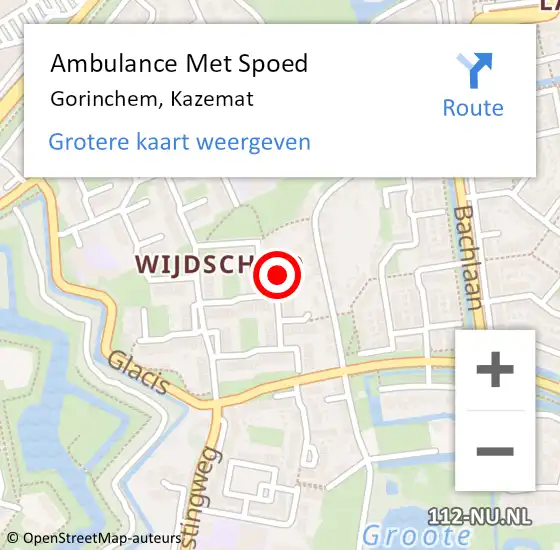 Locatie op kaart van de 112 melding: Ambulance Met Spoed Naar Gorinchem, Kazemat op 22 juni 2021 18:11