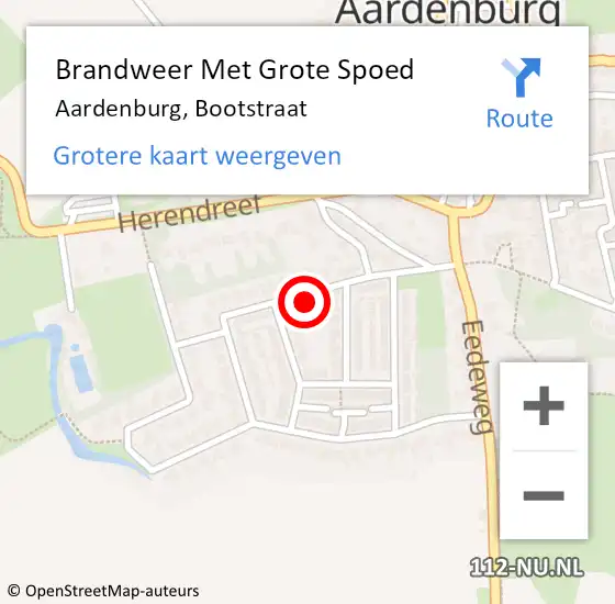 Locatie op kaart van de 112 melding: Brandweer Met Grote Spoed Naar Aardenburg, Bootstraat op 22 juni 2021 18:20