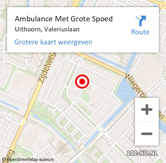 Locatie op kaart van de 112 melding: Ambulance Met Grote Spoed Naar Uithoorn, Valeriuslaan op 22 juni 2021 19:17