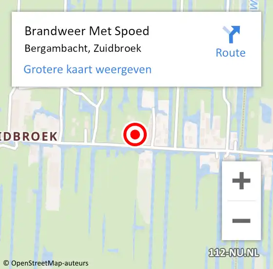 Locatie op kaart van de 112 melding: Brandweer Met Spoed Naar Bergambacht, Zuidbroek op 22 juni 2021 19:25