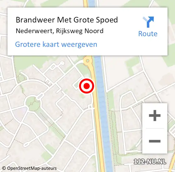 Locatie op kaart van de 112 melding: Brandweer Met Grote Spoed Naar Nederweert, Rijksweg Noord op 22 juni 2021 19:52