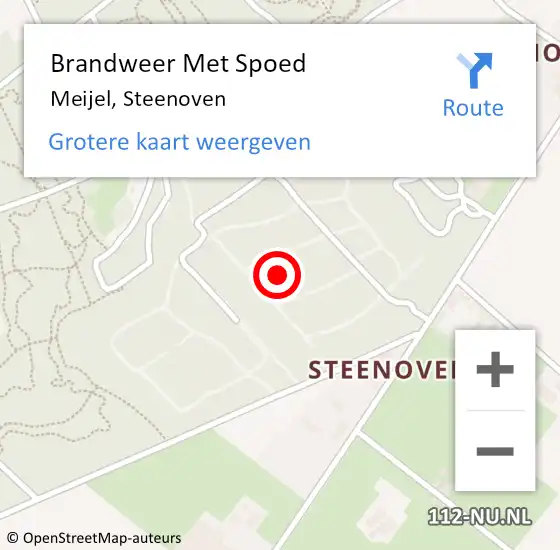 Locatie op kaart van de 112 melding: Brandweer Met Spoed Naar Meijel, Steenoven op 22 juni 2021 20:43