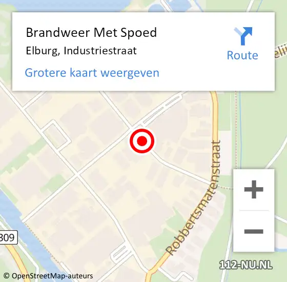 Locatie op kaart van de 112 melding: Brandweer Met Spoed Naar Elburg, Industriestraat op 22 juni 2021 20:54