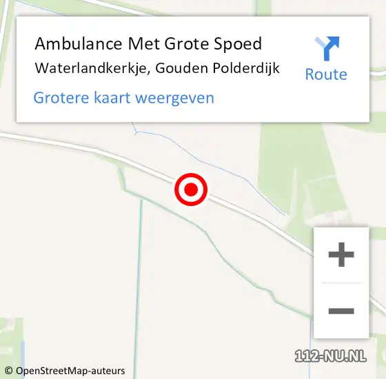 Locatie op kaart van de 112 melding: Ambulance Met Grote Spoed Naar Waterlandkerkje, Gouden Polderdijk op 14 juni 2014 02:46