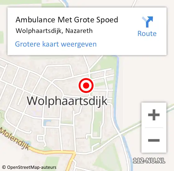 Locatie op kaart van de 112 melding: Ambulance Met Grote Spoed Naar Wolphaartsdijk, Nazareth op 22 juni 2021 22:02