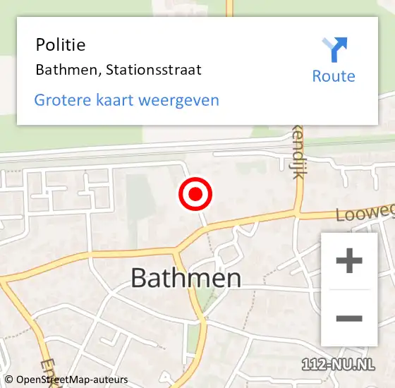 Locatie op kaart van de 112 melding: Politie Bathmen, Stationsstraat op 22 juni 2021 22:04