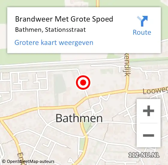 Locatie op kaart van de 112 melding: Brandweer Met Grote Spoed Naar Bathmen, Stationsstraat op 22 juni 2021 22:04