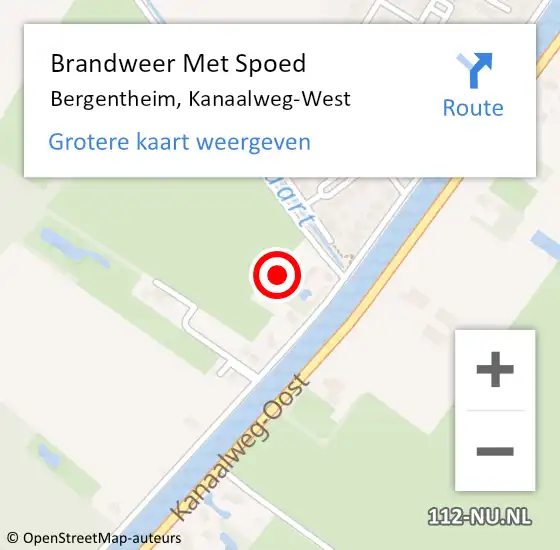 Locatie op kaart van de 112 melding: Brandweer Met Spoed Naar Bergentheim, Kanaalweg-West op 22 juni 2021 22:43