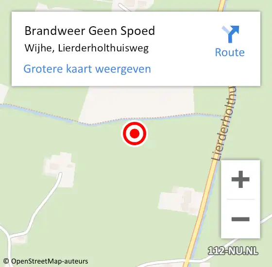 Locatie op kaart van de 112 melding: Brandweer Geen Spoed Naar Wijhe, Lierderholthuisweg op 22 juni 2021 22:53