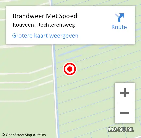 Locatie op kaart van de 112 melding: Brandweer Met Spoed Naar Rouveen, Rechterensweg op 22 juni 2021 23:43