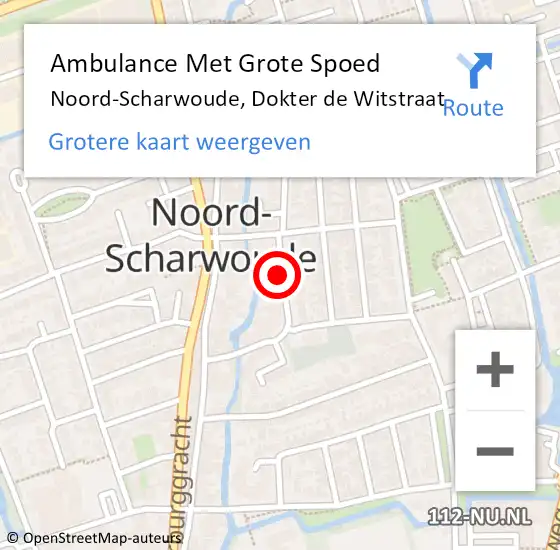 Locatie op kaart van de 112 melding: Ambulance Met Grote Spoed Naar Noord-Scharwoude, Dokter de Witstraat op 22 juni 2021 23:52
