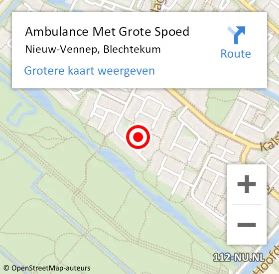 Locatie op kaart van de 112 melding: Ambulance Met Grote Spoed Naar Nieuw-Vennep, Blechtekum op 23 juni 2021 00:38