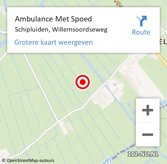 Locatie op kaart van de 112 melding: Ambulance Met Spoed Naar Schipluiden, Willemsoordseweg op 23 juni 2021 01:58