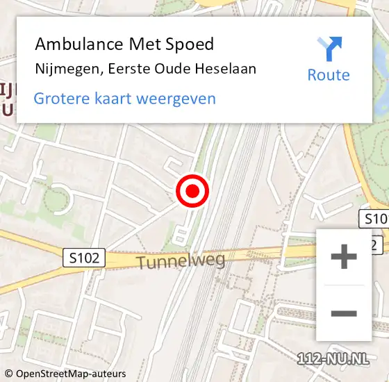 Locatie op kaart van de 112 melding: Ambulance Met Spoed Naar Nijmegen, Eerste Oude Heselaan op 23 juni 2021 02:32