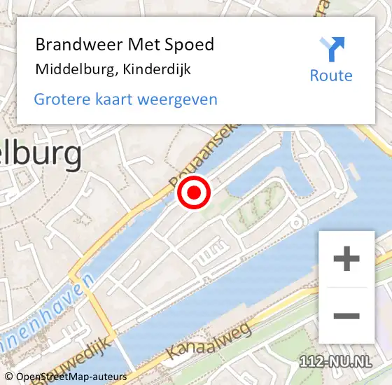Locatie op kaart van de 112 melding: Brandweer Met Spoed Naar Middelburg, Kinderdijk op 23 juni 2021 02:38