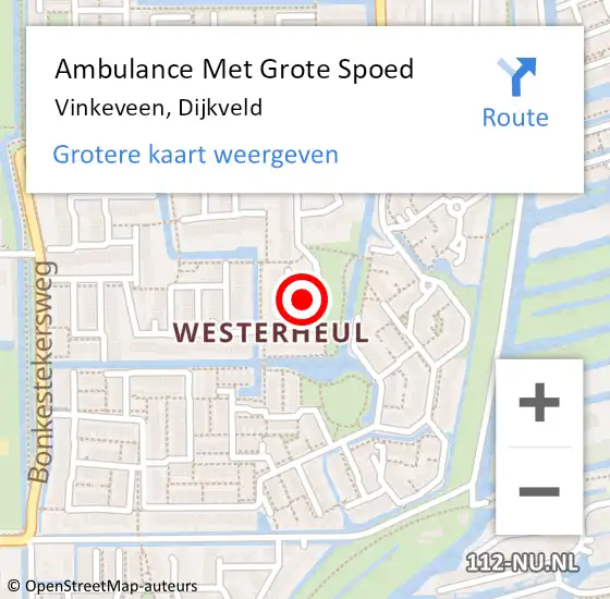 Locatie op kaart van de 112 melding: Ambulance Met Grote Spoed Naar Vinkeveen, Dijkveld op 23 juni 2021 02:41