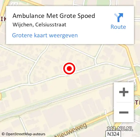 Locatie op kaart van de 112 melding: Ambulance Met Grote Spoed Naar Wijchen, Celsiusstraat op 23 juni 2021 02:52