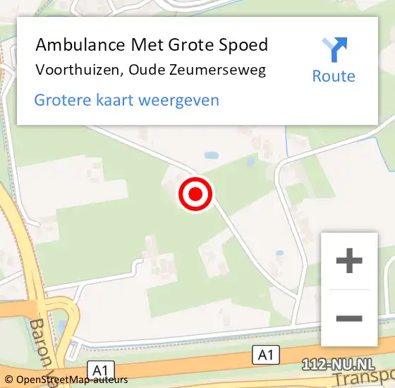 Locatie op kaart van de 112 melding: Ambulance Met Grote Spoed Naar Voorthuizen, Oude Zeumerseweg op 23 juni 2021 03:37