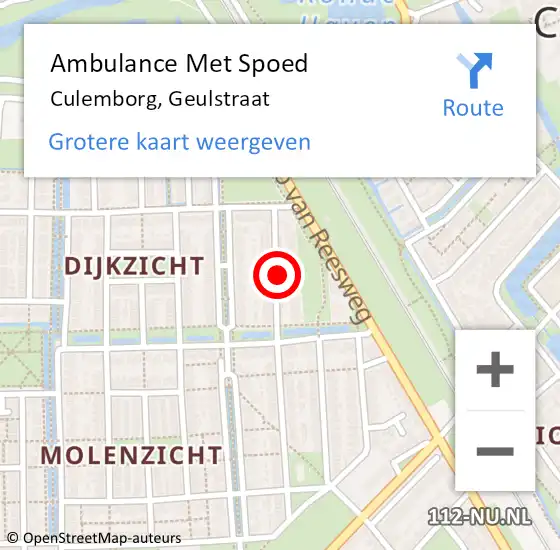 Locatie op kaart van de 112 melding: Ambulance Met Spoed Naar Culemborg, Geulstraat op 23 juni 2021 03:54