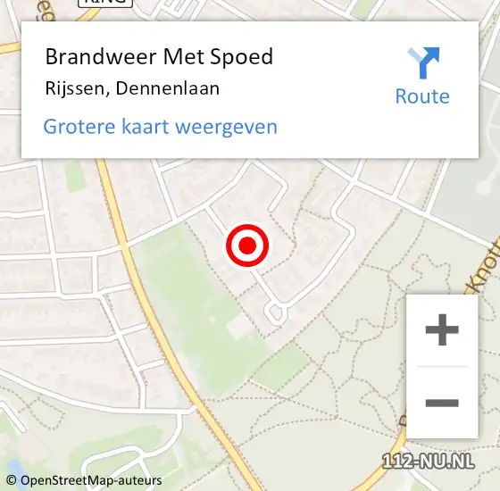 Locatie op kaart van de 112 melding: Brandweer Met Spoed Naar Rijssen, Dennenlaan op 23 juni 2021 03:55