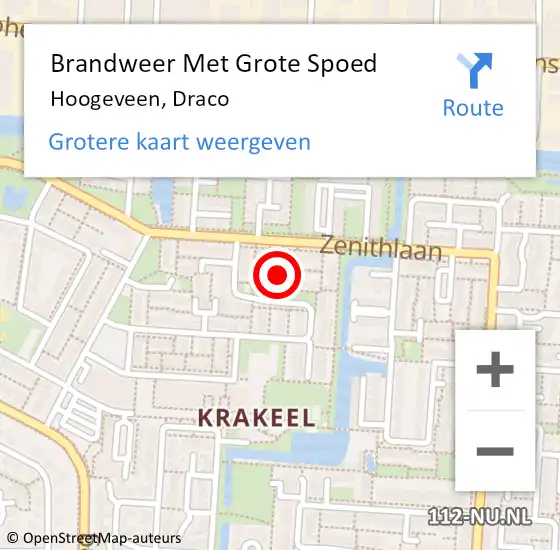 Locatie op kaart van de 112 melding: Brandweer Met Grote Spoed Naar Hoogeveen, Draco op 23 juni 2021 05:01