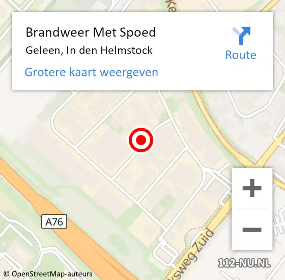 Locatie op kaart van de 112 melding: Brandweer Met Spoed Naar Geleen, In den Helmstock op 23 juni 2021 07:05