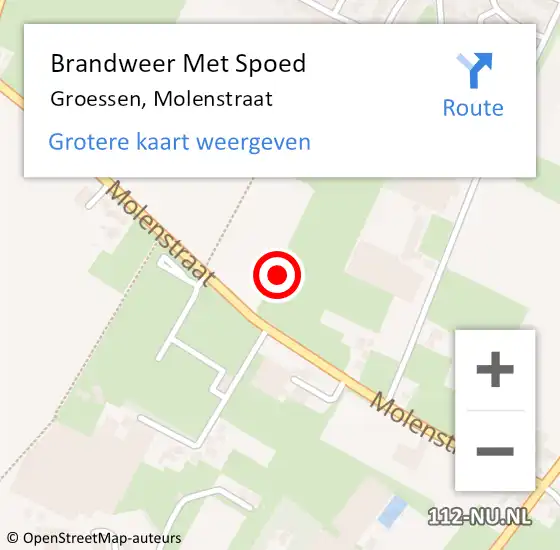Locatie op kaart van de 112 melding: Brandweer Met Spoed Naar Groessen, Molenstraat op 23 juni 2021 07:50