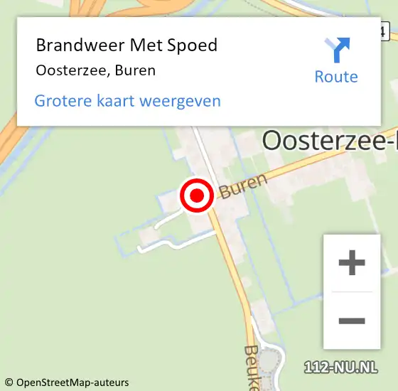 Locatie op kaart van de 112 melding: Brandweer Met Spoed Naar Oosterzee, Buren op 23 juni 2021 08:13