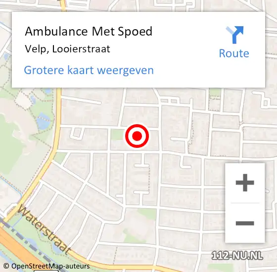 Locatie op kaart van de 112 melding: Ambulance Met Spoed Naar Velp, Looierstraat op 23 juni 2021 08:40