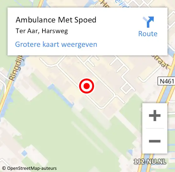 Locatie op kaart van de 112 melding: Ambulance Met Spoed Naar Ter Aar, Harsweg op 23 juni 2021 08:44