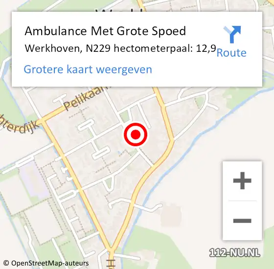 Locatie op kaart van de 112 melding: Ambulance Met Grote Spoed Naar Werkhoven op 23 juni 2021 08:48