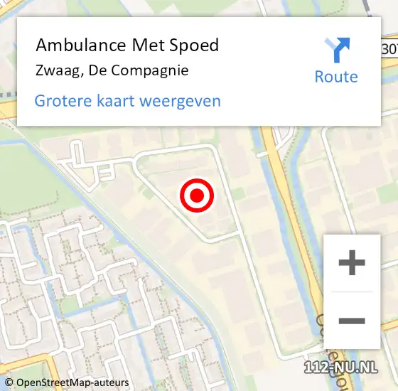 Locatie op kaart van de 112 melding: Ambulance Met Spoed Naar Zwaag, De Compagnie op 23 juni 2021 09:31