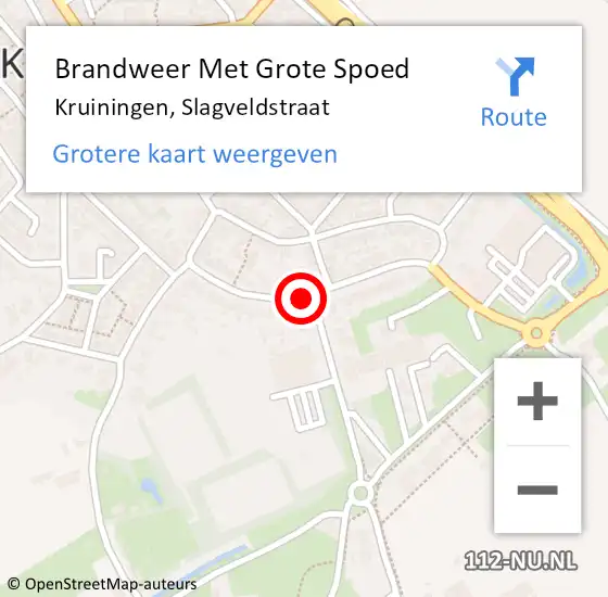 Locatie op kaart van de 112 melding: Brandweer Met Grote Spoed Naar Kruiningen, Slagveldstraat op 23 juni 2021 10:05