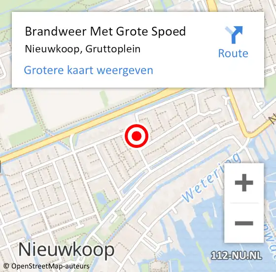 Locatie op kaart van de 112 melding: Brandweer Met Grote Spoed Naar Nieuwkoop, Gruttoplein op 23 juni 2021 10:11