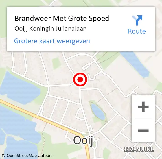 Locatie op kaart van de 112 melding: Brandweer Met Grote Spoed Naar Ooij, Koningin Julianalaan op 14 juni 2014 04:17