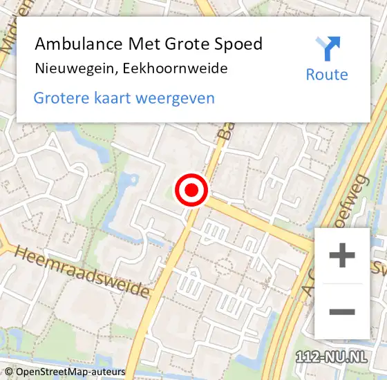 Locatie op kaart van de 112 melding: Ambulance Met Grote Spoed Naar Nieuwegein, Eekhoornweide op 5 oktober 2013 01:45