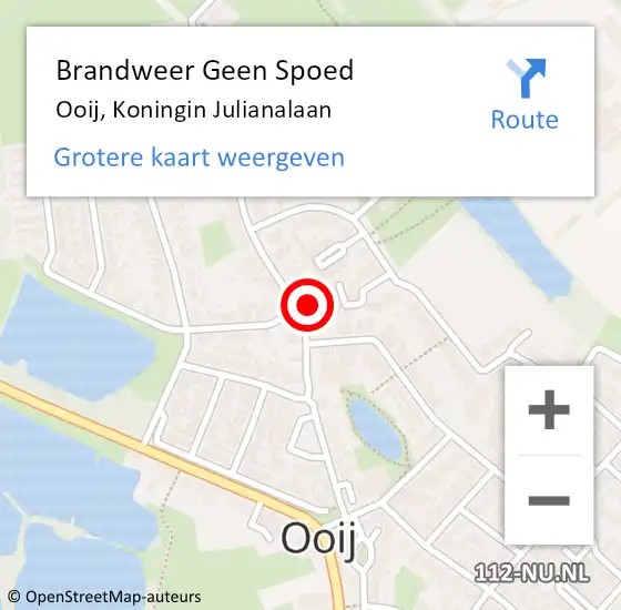 Locatie op kaart van de 112 melding: Brandweer Geen Spoed Naar Ooij, Koningin Julianalaan op 14 juni 2014 04:23