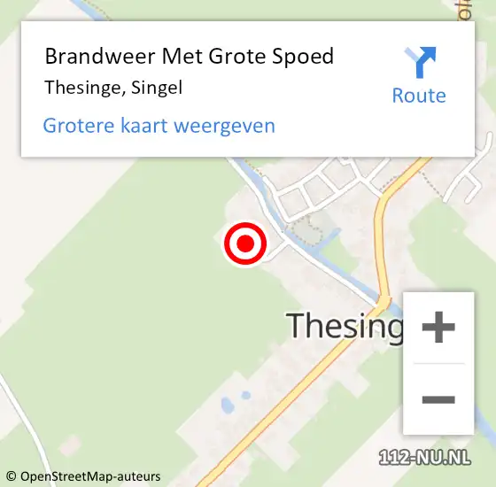 Locatie op kaart van de 112 melding: Brandweer Met Grote Spoed Naar Thesinge, Singel op 23 juni 2021 10:32