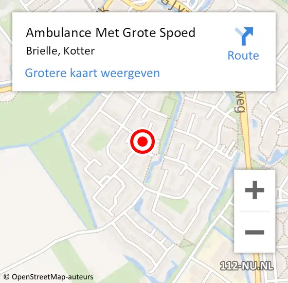 Locatie op kaart van de 112 melding: Ambulance Met Grote Spoed Naar Brielle, Kotter op 23 juni 2021 10:36