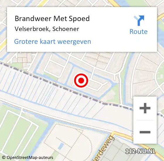 Locatie op kaart van de 112 melding: Brandweer Met Spoed Naar Velserbroek, Schoener op 23 juni 2021 10:46