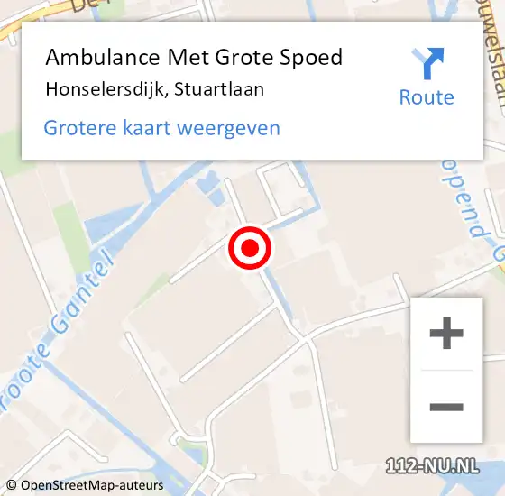 Locatie op kaart van de 112 melding: Ambulance Met Grote Spoed Naar Honselersdijk, Stuartlaan op 23 juni 2021 11:27